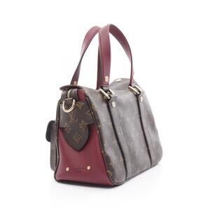 Louis Vuitton Brown Leather Manhattan Handbag Monogram Bordeaux Purple